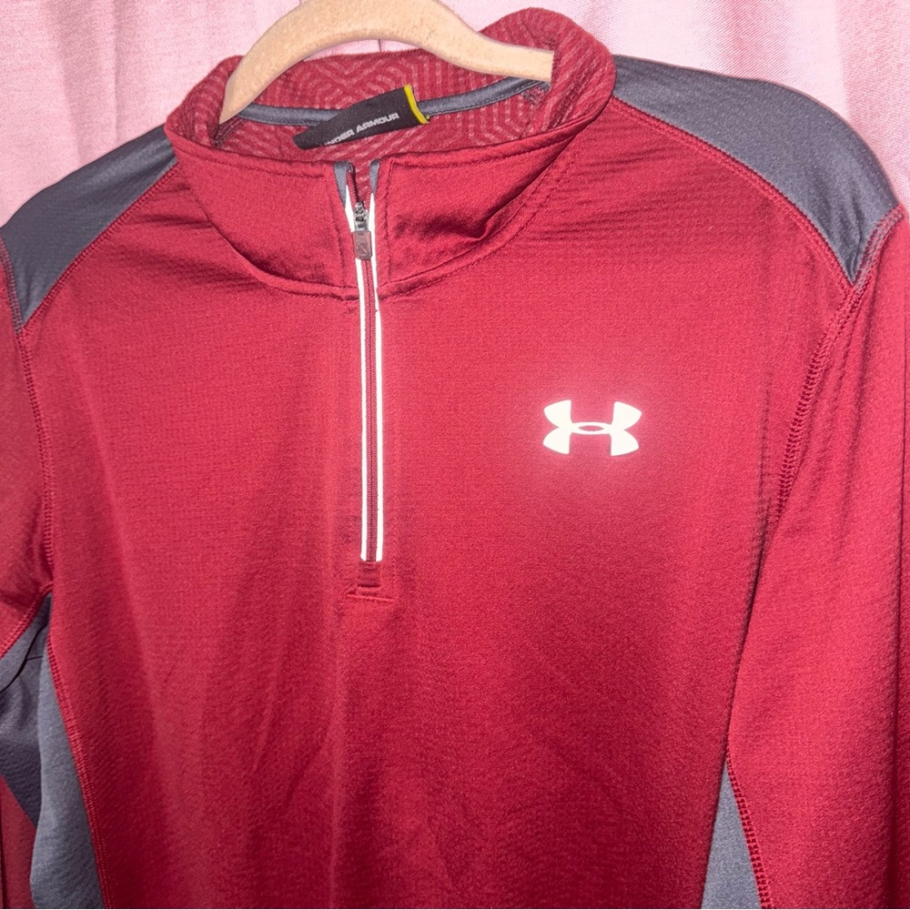 LG Men’s Red and Gray Performance Quarter-Zip Jacket